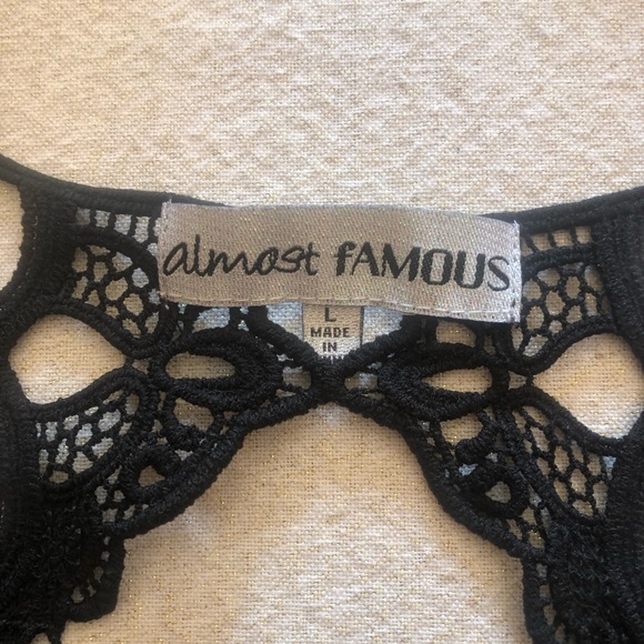 Black Floral Dress with Open Lace Back - Picture 5 of 8